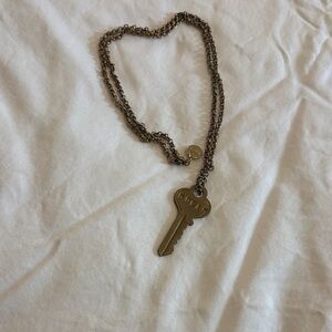 DREAM Key Pendant Necklace in Brass Tone